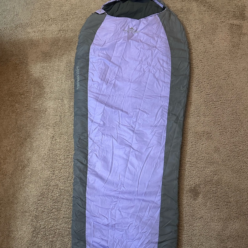 TETON Sports TrailHead +20 Degrees Mummy Sleeping Bag Purple Grey